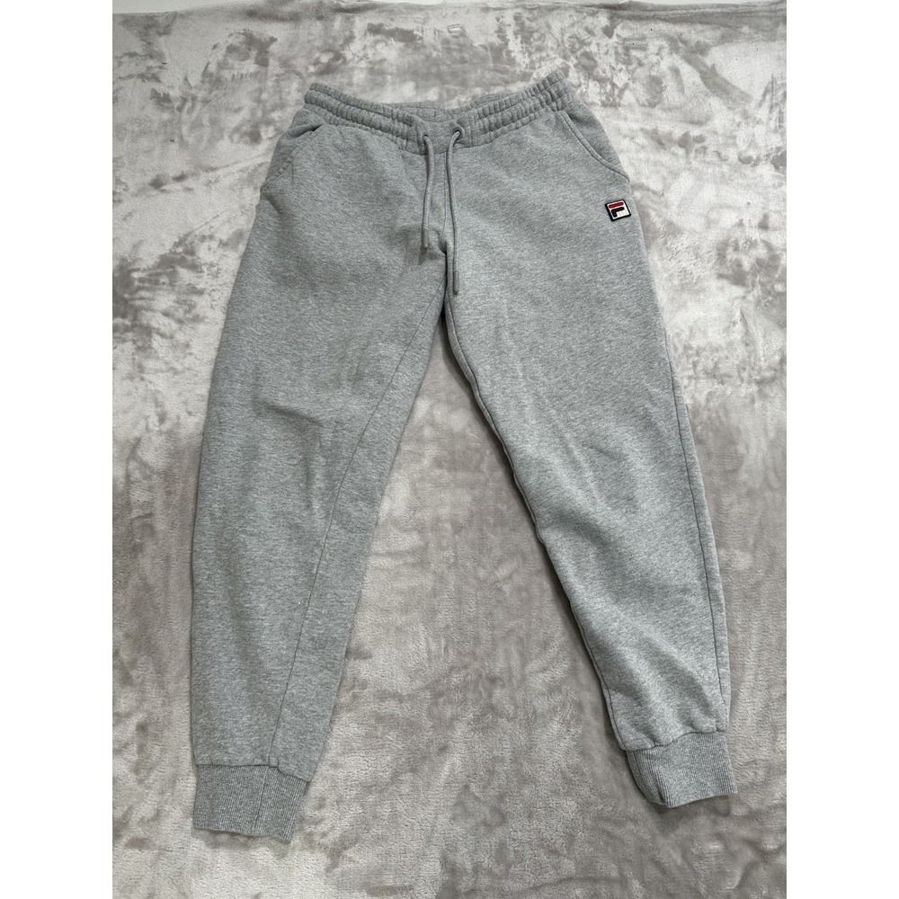 Fila Joggers Sweatpants Men's‎ Size Small Light Gray Pockets Fleece Drawstring